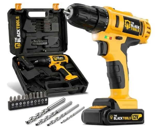Furadeira Parafusadeira Sem Fio A Bateria Tb-12e 12v 3/8 10mm Com Maleta