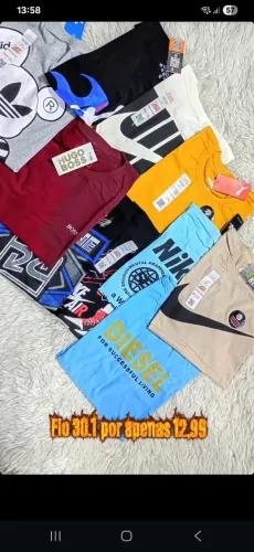 Camisas fio 30.1 estampa frente e costas