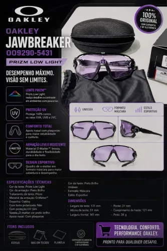 Óculos Oakley Jawbreaker - Black Prizm Low Light