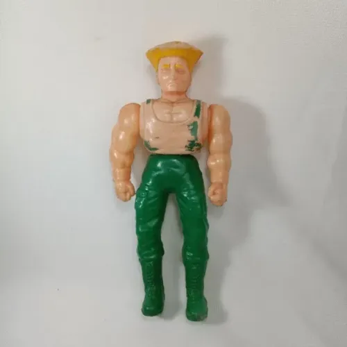 Brinquedo antigo plástico bolha - GUILE do Street Fighter - 20 cm - Não consta fabricante