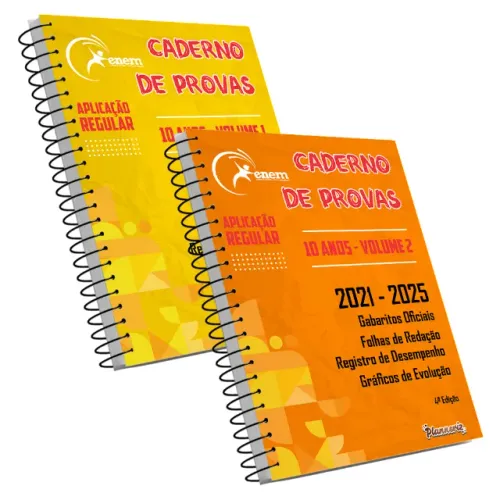 Planneriz | 2 Cadernos De Provas Enem 10 Anos (2016-2025)