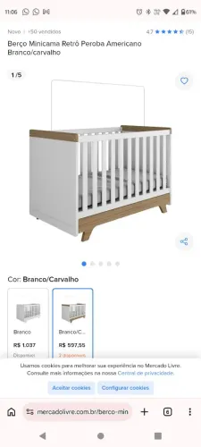 Vendo berço cama marca canaã baby com colchão
