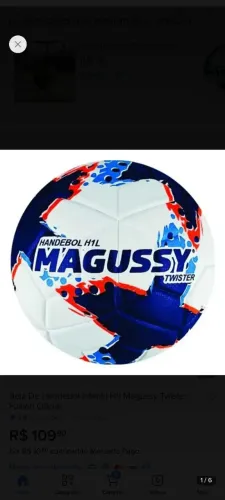 Imperdível! Bola de Handebol H1L Magussy Twister<br>Valor: 100,00