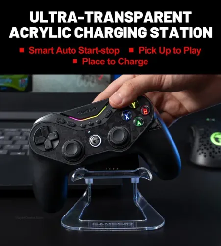 Controle GameSir Tarantula Pro Dock Carregamento TMR Hall RGB PC Switch 2 iOS Android