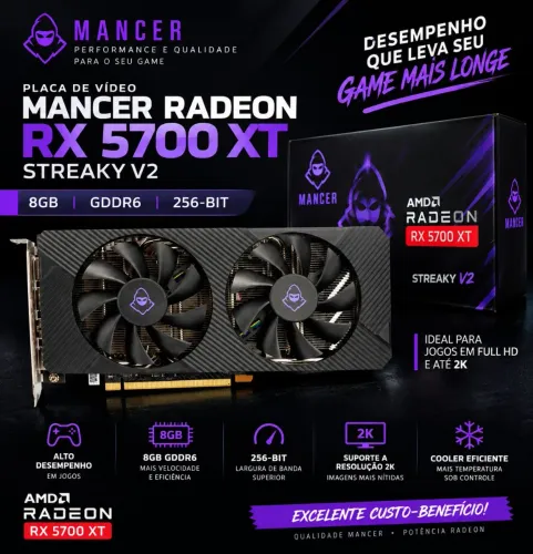 ? RX 5700 XT Mancer Streaky V2 8GB - Muito conservada!