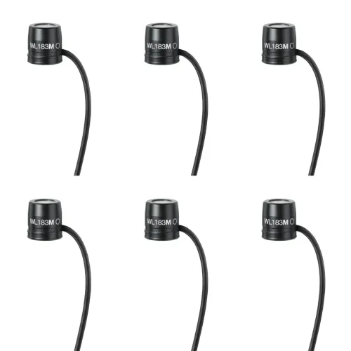 Kit 6 Unidade de Microfone Shure Original Lapela WL183M