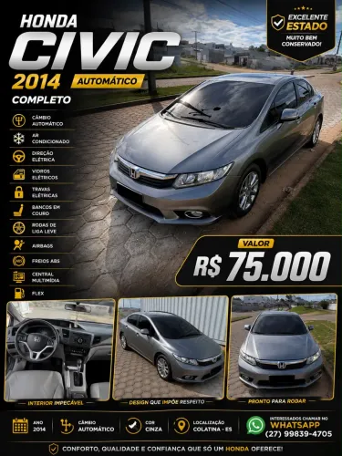 Honda Civic Sedan LXR 2.0 Flexone 16V Aut. 4P 2014