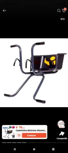 Cadeirinha de bicicleta até 3 anos