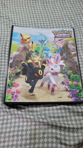 Album pokemon eves + 13 folhas + 180 cards