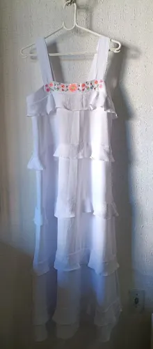 Vestido branco longo para ABC ou réveillon
