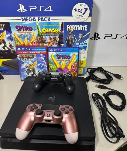 PS4 PlayStation 4 Slim + 2 controles 1TB (Aceito Cartões).