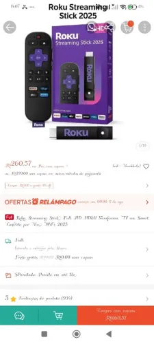 Roko Streaming Sticko Full HD HDMI <br>Controle por CVozD<br>CiFi 2025