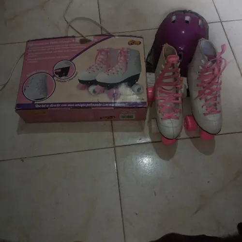 PATINS INFANTIL FEMININO BEM+ CAPACETE 