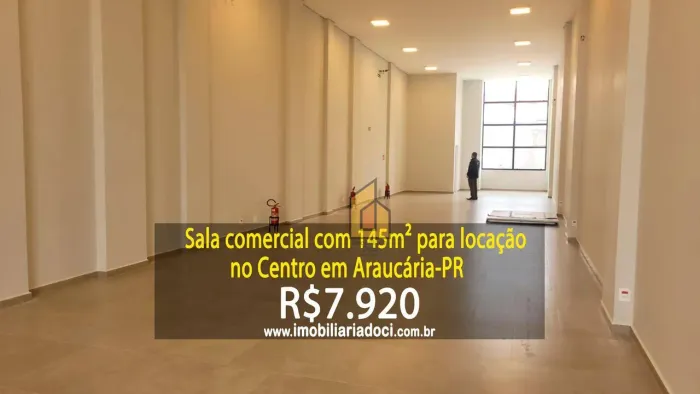 Sala comercial térrea para locação no Centro em Araucária-PR - Locação por R$7.920,00 - Co