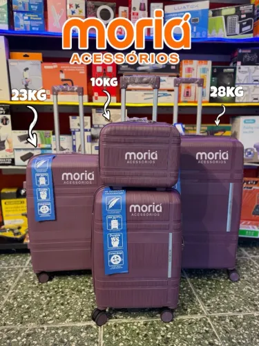 Kit de Malas de Viagens Polipropileno Premium Cadeado Embutido