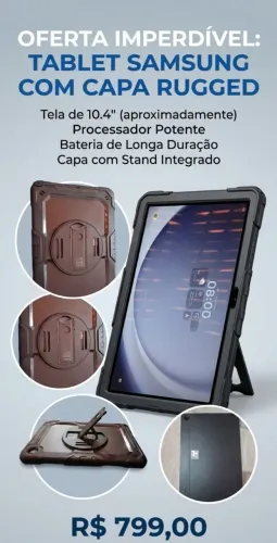 Samsung Galaxy Tab A9+ 5G 64GB - Tela 11" 90Hz + Capa Robusta (Estado de Novo)