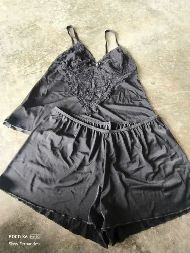 Pijama Liganete - Short Doll Preto - Tamanho P