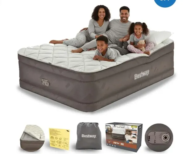 Colchão Inflável Automático Queen Fortech Bestway 350kg
