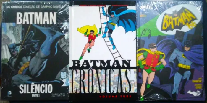 HQ COLEÇÃO BATMAN CAPA DURA 3 VOL '66 SILÊNCIO CRÔNICAS PARTICULAR PLÁSTICO RARIDADE