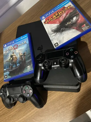 Ps4 slim 500gb + 2 controles + jogos