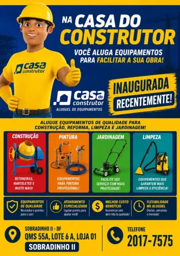 Casa do construtor aluguel de equipamentos! 