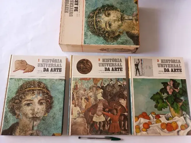 Livros História Universal da Arte - G. Pischel - 3 volumes com estojo box