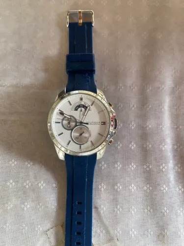 RELÓGIO MASCULINO TOMMY HILFIGER CRONOGRAFO SILICONE AZUL