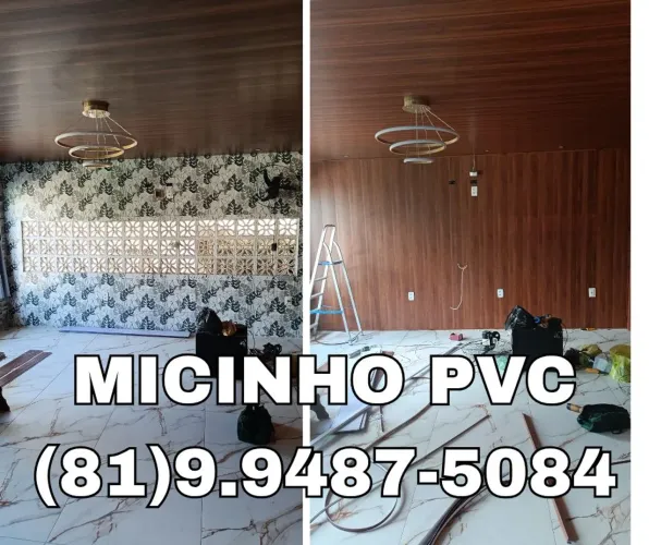 Revestimento de parede em PVC ou Ripado