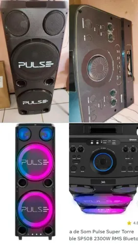 4.8 (84)<br>Caixa de Som Pulse Super Torre Double SP508 2300W RMS Bluetooth