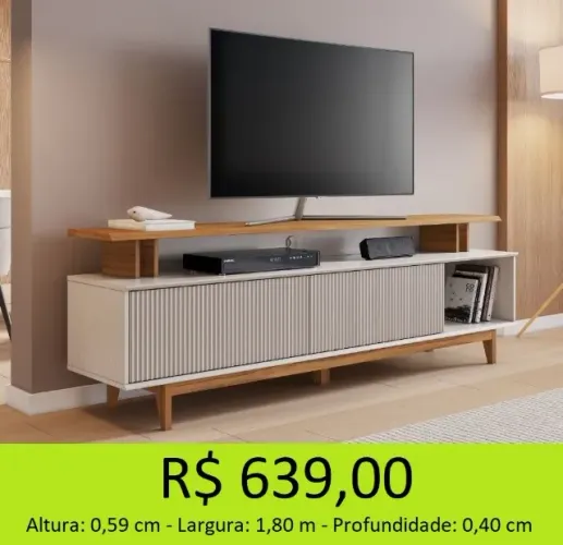 Rack com detalhes ripado reposição - compre hoje e receba amanhã