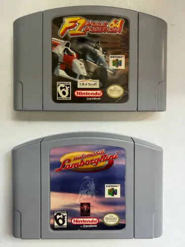 Lote 2 jogos de nintendo 64 - f1 pole position e lamborghini