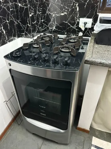 Fogão Consul 4 Bocas Inox com Mesa de Vidro