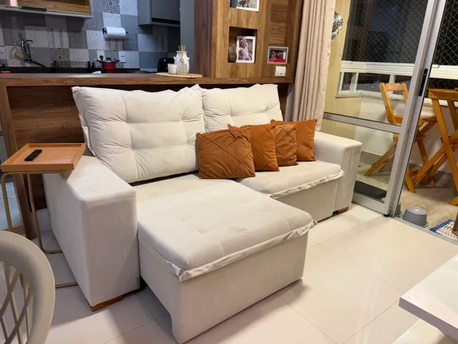 Sofá Retrátil Reclinável 3 lugares em Linho! R$ 1.199