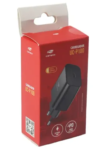 CARREGADOR AC/USB UNIVERSAL PD UC-P100BK C3TECH