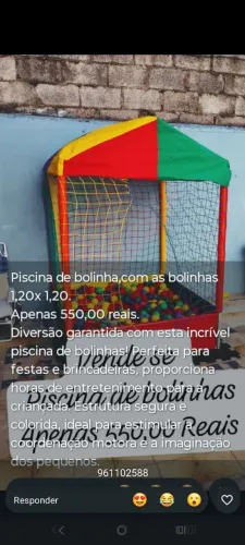 Piscina de bolinha 1,20 x 1,20