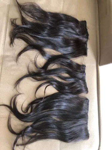 Vendo 3 telas de cabelo humano castanho natural 55cm 