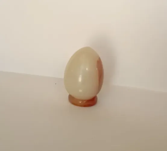 Ônix Branco Natural - Ovo Decorativo com Anel | Energia, Harmonia e Proteção