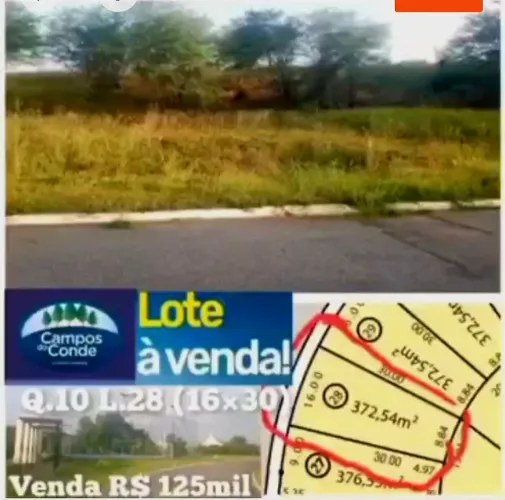 Vendo Terreno, Condomínio CAMPOS DO CONDE, Bairro Santa Terezinha, Campina Grande PB 