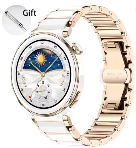 Pulseira Cerâmica Aço Inoxidável 18mm Huawei Watch GT7 GT6 GT5 Pro GT4 41mm 42mm