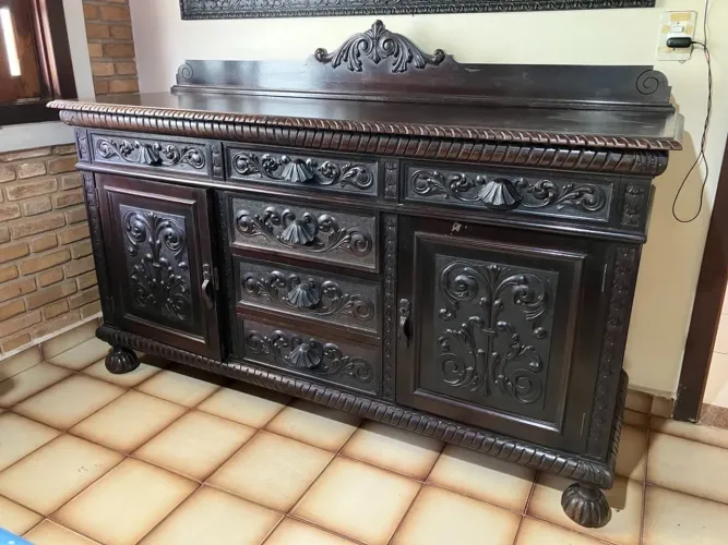 Móvel antigo cômoda grande com espelho