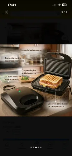 Sanduiche elétrica 110/220v
