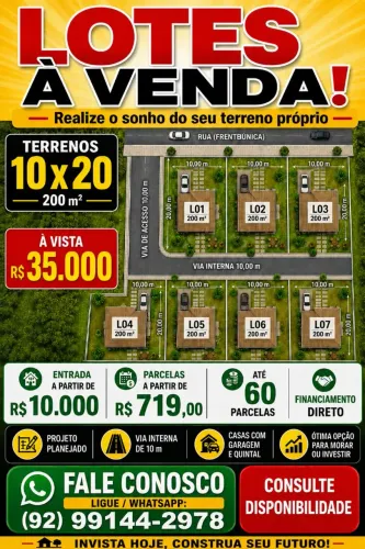Lote 10x20 em Rio Preto da Eva - Oportunidade !