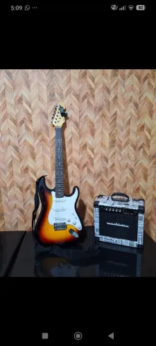 GUITARRA COMPLETA SEMI NOVA