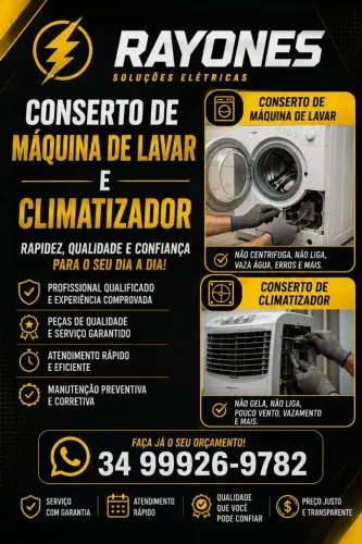 Concerto de máquina de lavar e Climatizadores