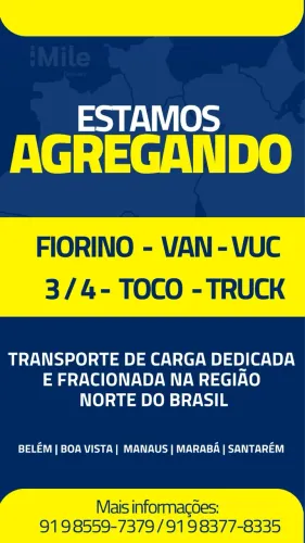 AGREGAMOS VEÍCULOS - TRANSPORTE DE CARGA