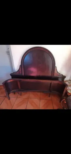 Cama casal Mogno estilo colonial