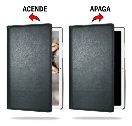 Capa Giratória Samsung Galaxy Tab A8 X200 X205 10.5 Polegadas Preta