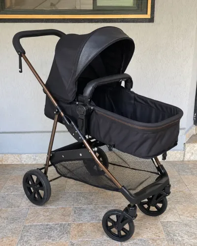 Carrinho de Bebê Galzerano 3 em 1 com Bebê Conforto e Base para Carro