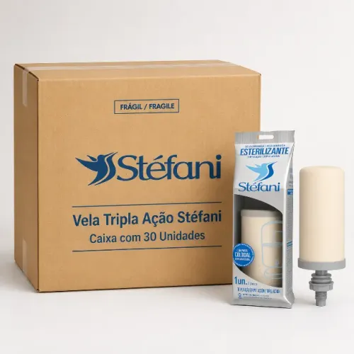 Vela para Filtro de Barro Tripla Ação Stefani Caixa com 30 unidades