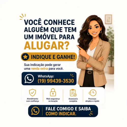 Conhece alguém com imóvel para alugar? Indique! Pode gerar uma grana extra